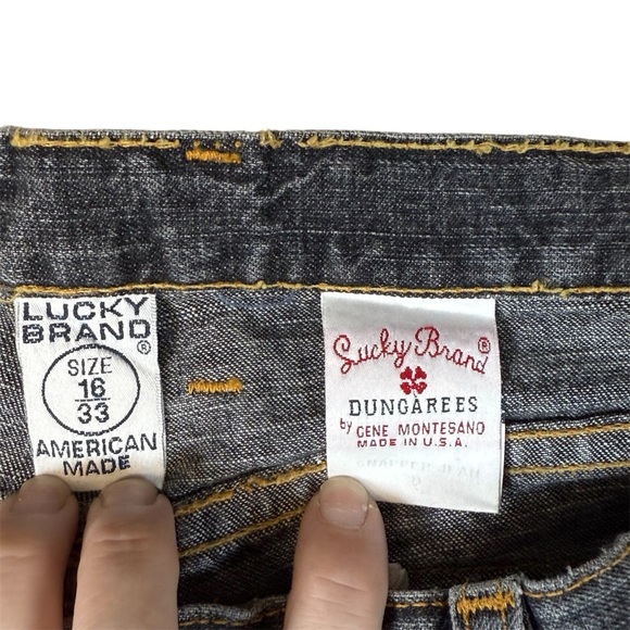 Lucky Brand Dungarees Red Tag #49 Vintage Button Fly Jeans Faded Retro 33 - Picture 2 of 6